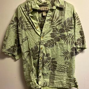 Retro Green Hawaiian button up